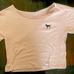 Pink mauve colored cropped t-shirt